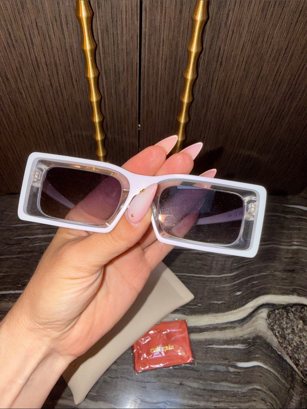 Cult Gaia White Hera Sunglasses NEW - Picture 10 of 17